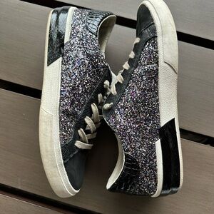 Dolce Vita Black Metallic Glitter Sneakers, Women’s size 10